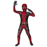 Deadpool Costume Kids Superhero Child Cosplay Halloween Costume Swords Kids Jumpsuit