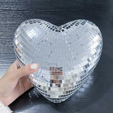 Heart-Shaped Disco Mirror Ball Decorations