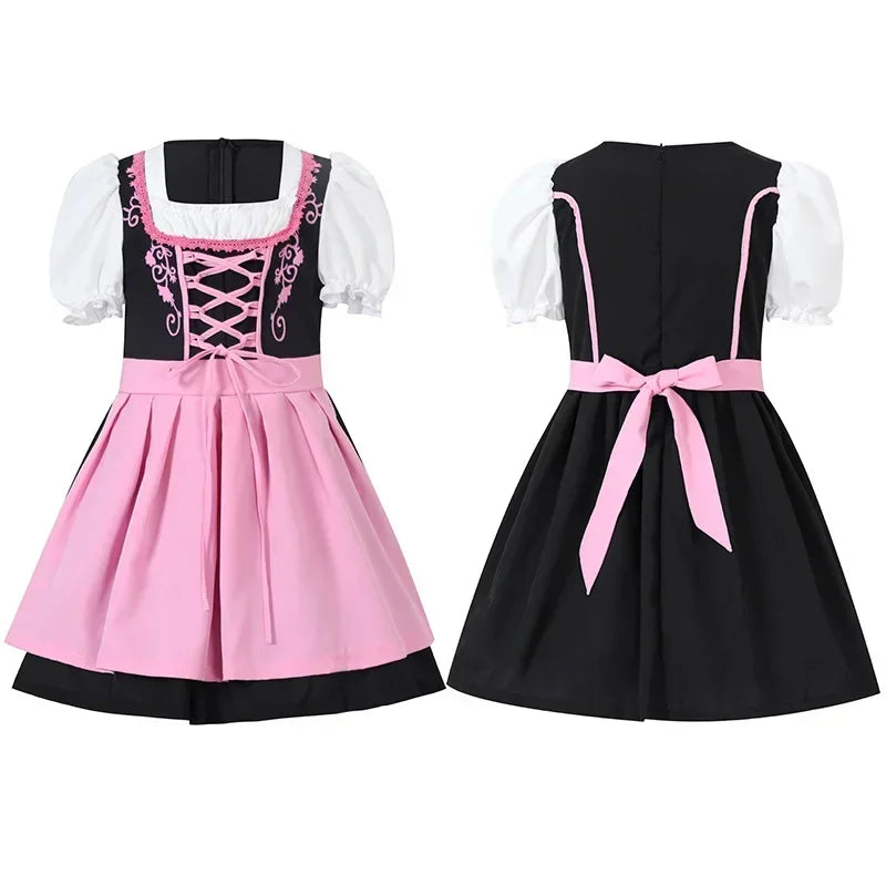 Girls German Dirndl Dress Oktoberfest Costume Witch Cosplay Costume