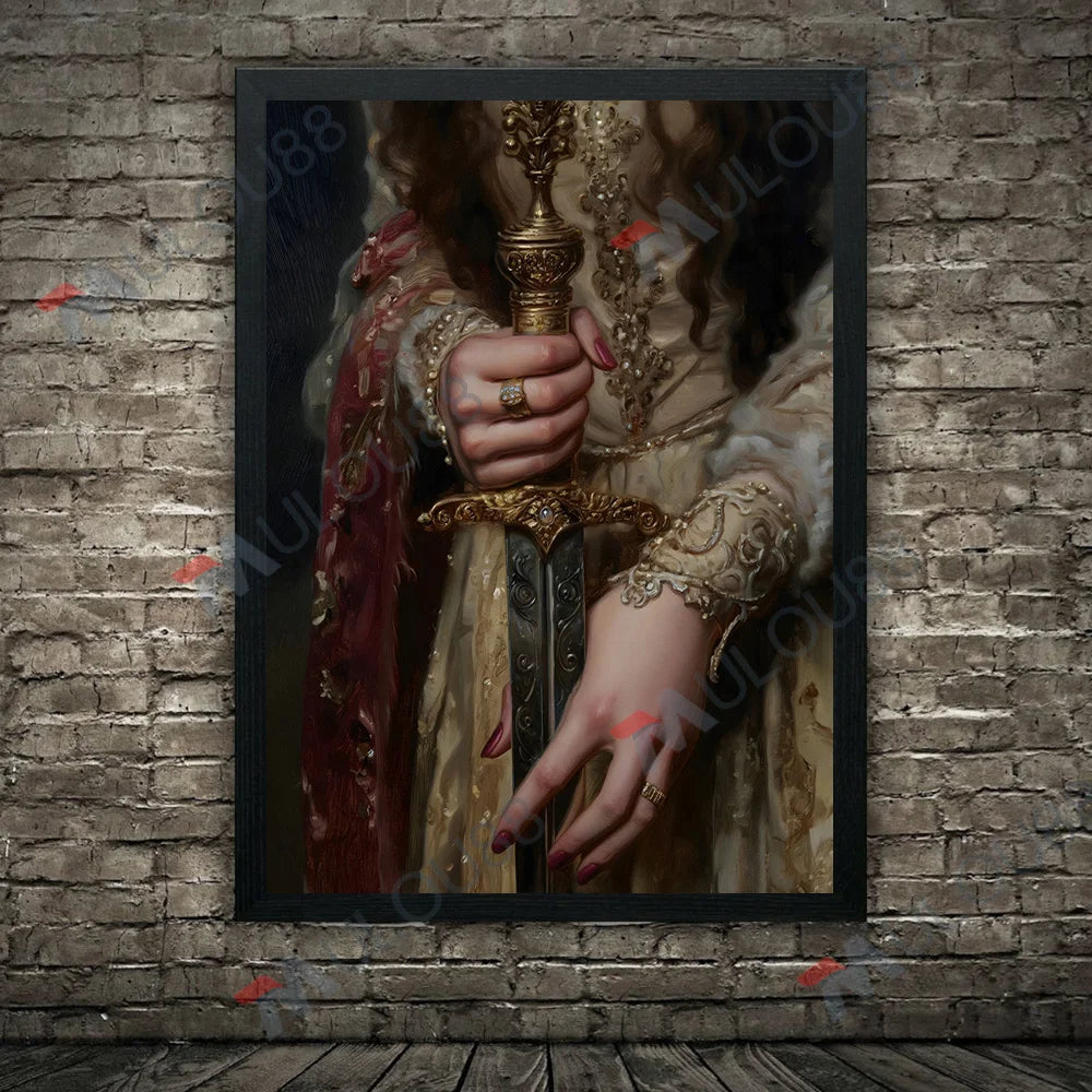 Lace, Pearls, Swords, and Snakes, Moody Victorian Art Poster Prints Dark Academia Wall Art Home Decor
