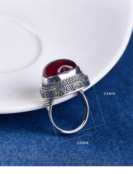 Intuitive Sage S925 Sterling Silver Ring Heart-shaped Corundum