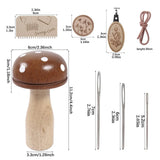 Wooden Mushroom Darning Kit Loom Complete Craft Supplies Sock Repair Kit Mending Tool For Embroidery DIY Crafts Clothes Fabric