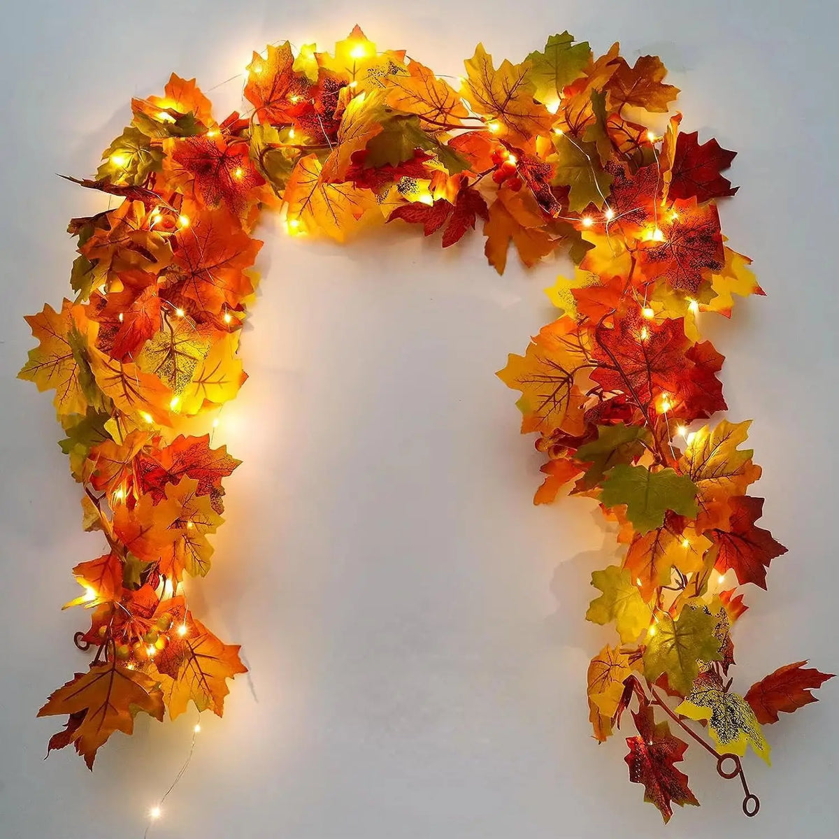 200CM Autumn Artificial Maple Leaf Garland Wreath Vine Home Decor Garden Halloween Windows Decoration