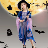 Halloween Witch Costume Dress Sets Bag Hat Wand