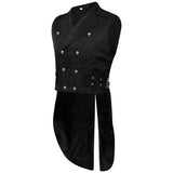 Steampunk Renaissance Jacquard Waistcoat Cosplay Swallowtail Jacket Vest