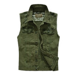 Woodsman Ripped Denim Vests Jackets