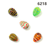 Five Handmade Murano Glass Easter Egg Shape Ornaments
