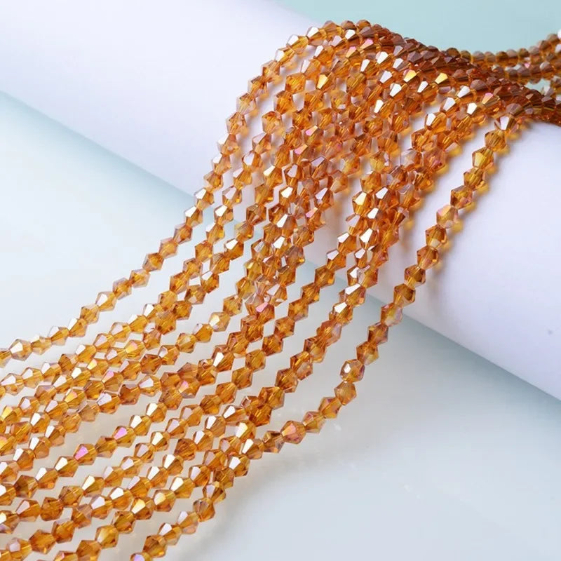 3/4/6mm Rainbow Austria Bicone Crystal Beads AB Colour Faceted Glass Beads for DIY Jewellery Making