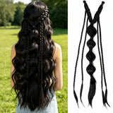 Medieval Maiden Hair Braids Clip in Hair Extensions 24 Inches Synthetic Wig Hairpieces