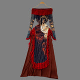 Madelegna's French Renaissance Oil Painting Long Sleeve Dress
