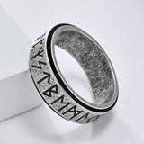 Nordic Viking Runes Spinning Ring Titanium Steel Anxiety Jewellery