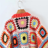 Gam Gam Granny Squares Knit Buttonless Cardigans