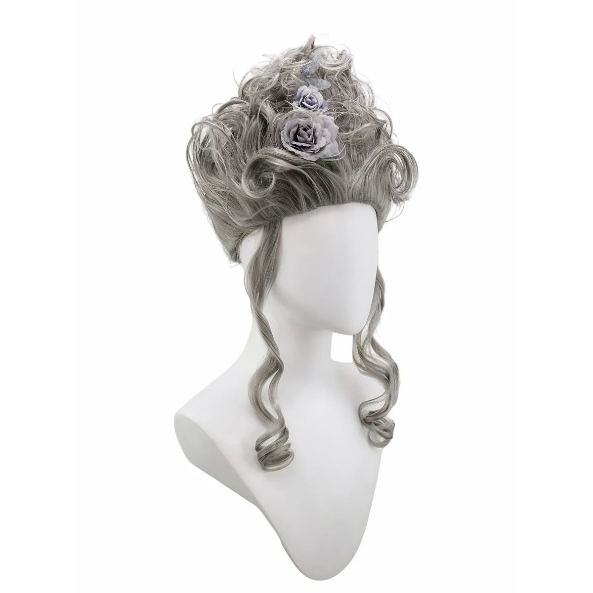 Pink Fluffy High-Top Cosplay Wig Queen's Hairstyle with Feather Flowers