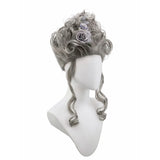 Pink Fluffy High-Top Cosplay Wig Queen's Hairstyle with Feather Flowers