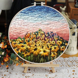 DIY Floral Landscapes Beginner Embroidery Set With Hoop DIY Craft Kits