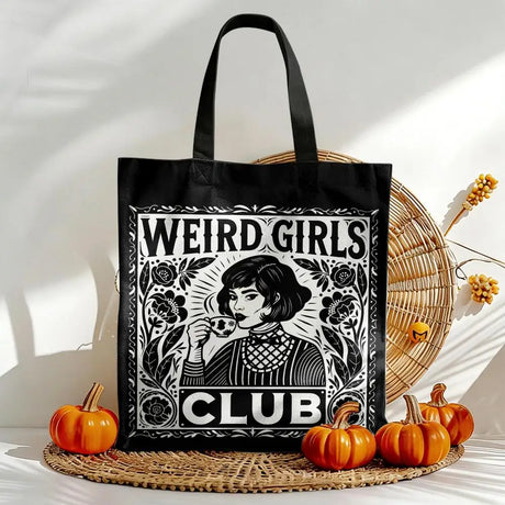 W-Weird G-Girls Club Storage Bags Double-Sided Print Canvas Tote Bag Large Capacity Shopping Bag