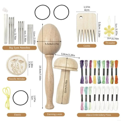 Knitting Repair Set Darning Mushroom and Egg Knitting Aid