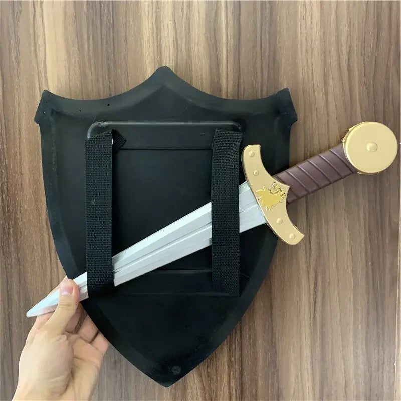 Kids Toy Golden Lion Shield Sword Sets PU Cosplay Role Play Props