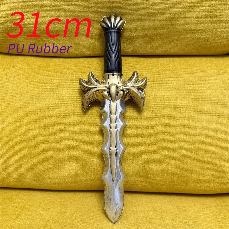 PU Rubber Weapons Knight Dagger Sawtooth Knife Cosplay Prop Sword Safety Role Play
