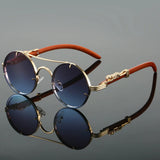 Round Retro Cape Sunglasses Double Bridge