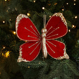 Sparkling Christmas Butterfly Pendant Glitter with Clip Xmas Tree Decoration