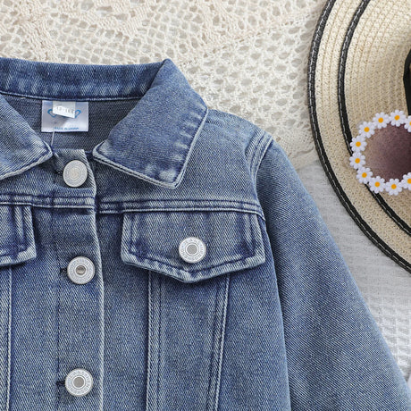 Cousin Crew and Sisters Letter Printed Denim Jackets for Girls
