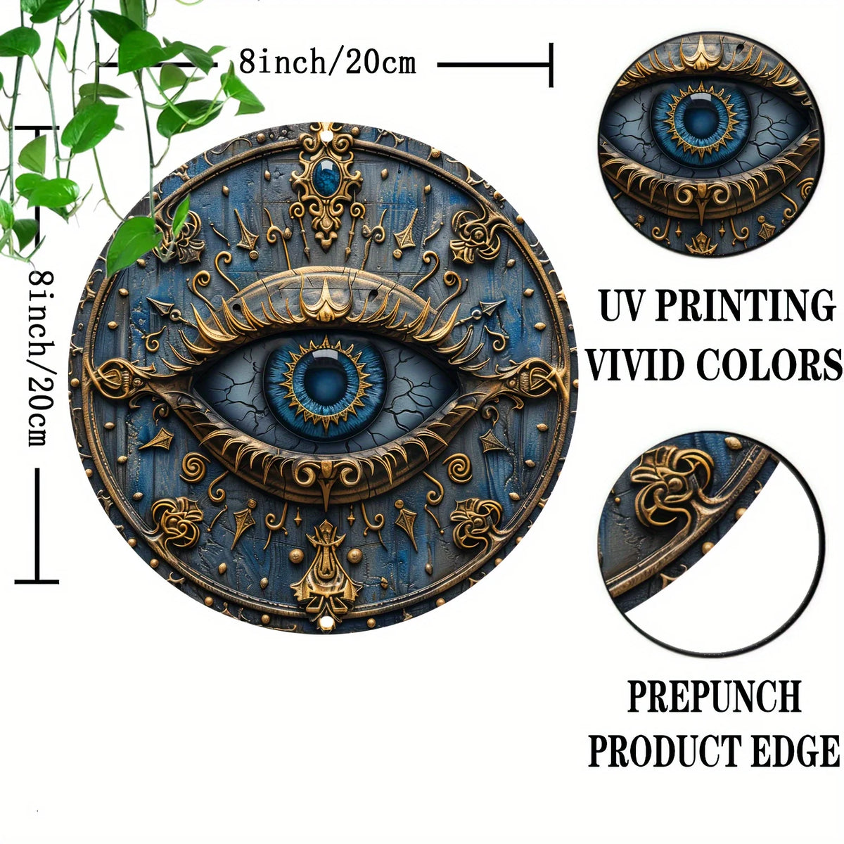 All-Seeing Eye Ancient Egyptian 2D Printed Circular Metal Decorative Sign
