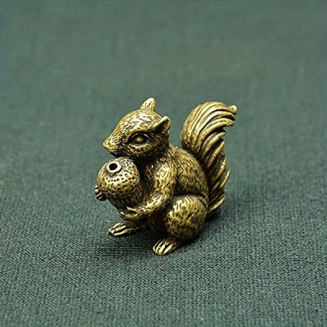 Squirrel Ornament Solid Copper Figurines Brass Tea Pet Incense Holder