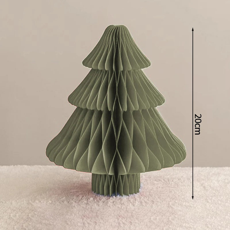 Christmas Paper Honeycomb Decorations Ball Folding Christmas Tree Table 3D Ornaments