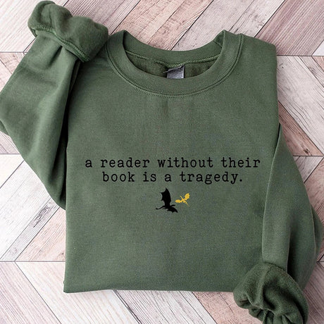 Tragedy Sweatshirt Fourth Wing Book Lover Sweater Long Sleeve Fleece Jumper