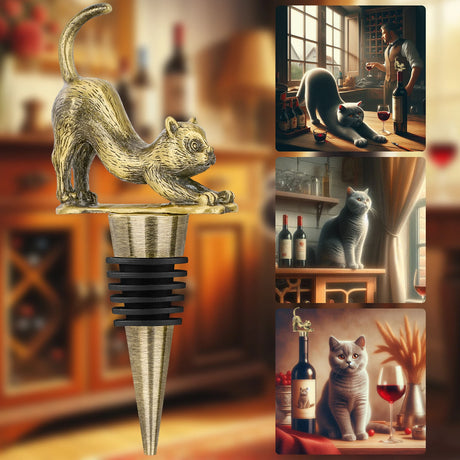 The Library Cat Wine Stopper
