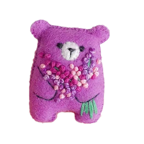 Bouquet Bear Doll Miniature Pocket Hug 5.5*4cm Felt Little Plushie Toy