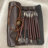 ‌8pcs Tungsten Steel Carving Chisels Set - Leather Handle & Bag for Stone/Wood/Metal Engraving