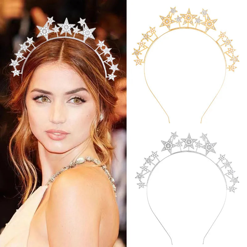 Halo Crown Sun Moon Stars Drop Earrings