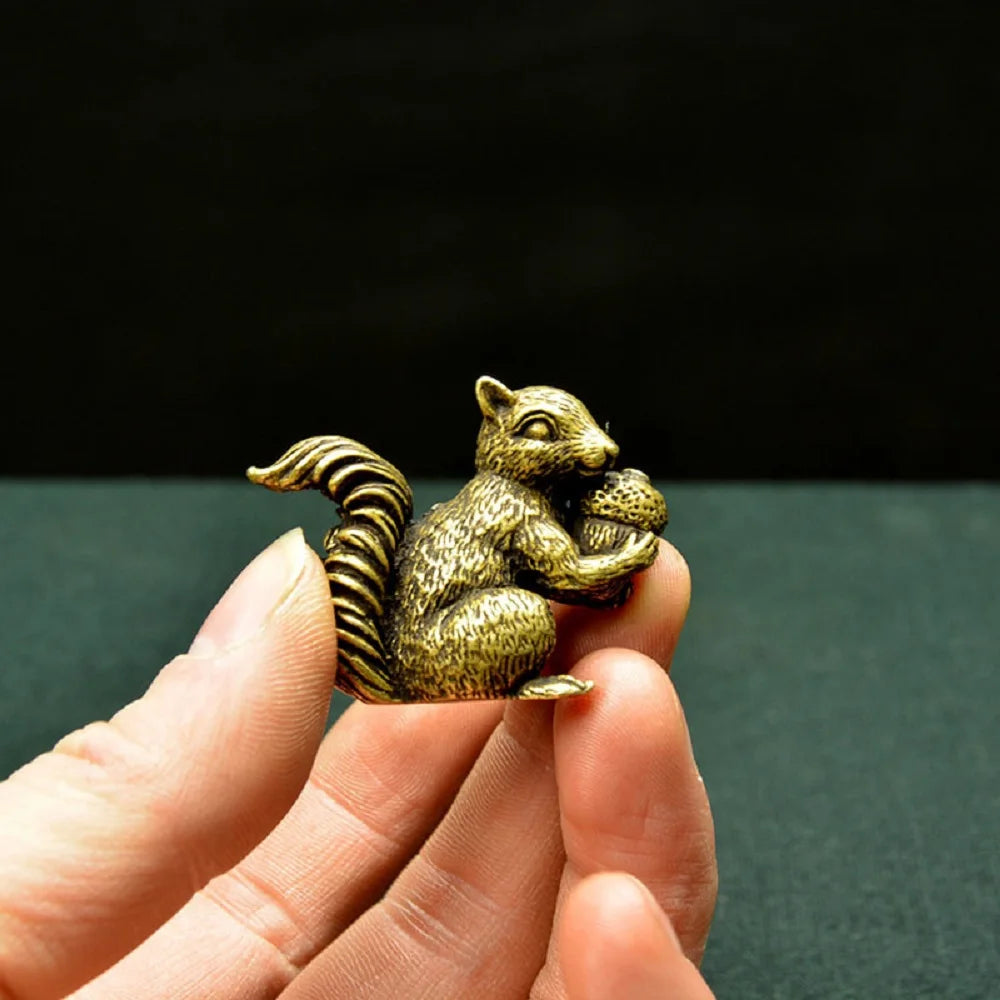 Squirrel Ornament Solid Copper Figurines Brass Tea Pet Incense Holder