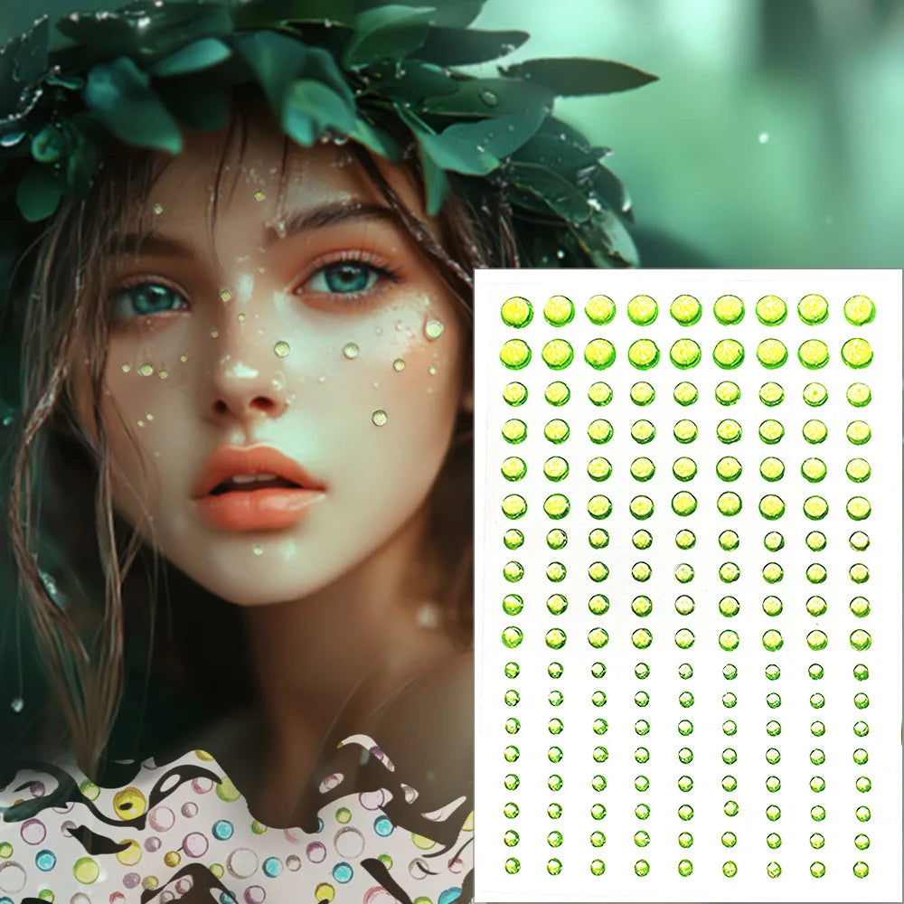 3D Water Drop Self Adhesive Dew Drops Eyes Face Makeup Stickers Festival Body Art Costume