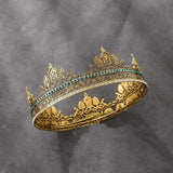 Medieval Men's Carved Metal Round King Crown