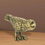 Curious Owl Figurine Brass Animal Desktop Figurine Tea Pet