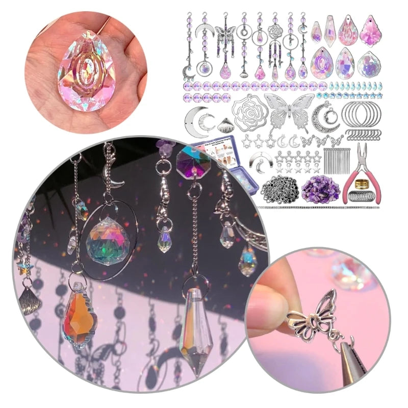 200Pcs Crystal Sun Catcher Making Set DIY Craft Kit
