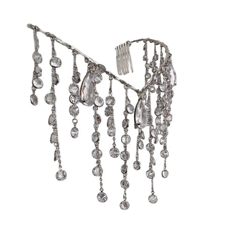 Cascading Waterfall Design Sparkling Bridal Hair Accessory