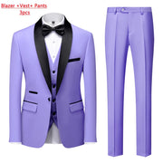 Mens Tuxedo Three Piece Suit Blazer with Trousers and Vest