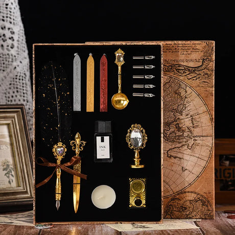 Wizard's Gift Calligraphy Feather Dip Pen Writing Set