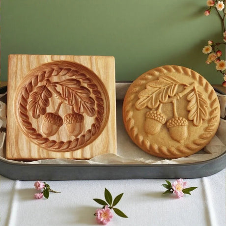 Even More Wooden Cookie Moulds Embossed Biscuit Press Cutter Moulds, Fish, Tiger, Horse, Squirrel, Seasonal
