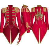Ringmaster Jacket Regency Queen Red Fringed Military Tuxedo Women Gothic Steampunk Victorian Officer Uniform Coat