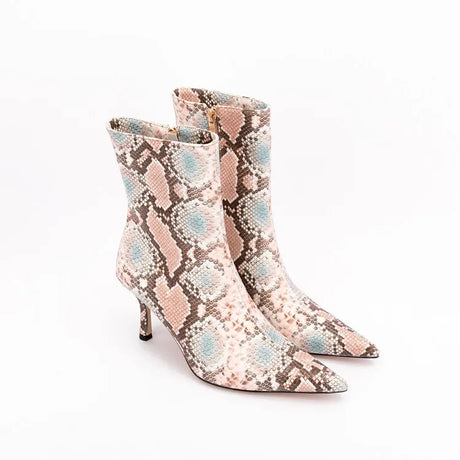 Sssseriously Ssssasssy Sssshort Boots Black Red Snake Ankle Boots