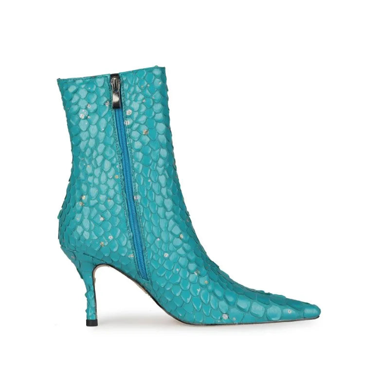 Sssseriously Ssssasssy Sssshort Boots Black Red Snake Ankle Boots