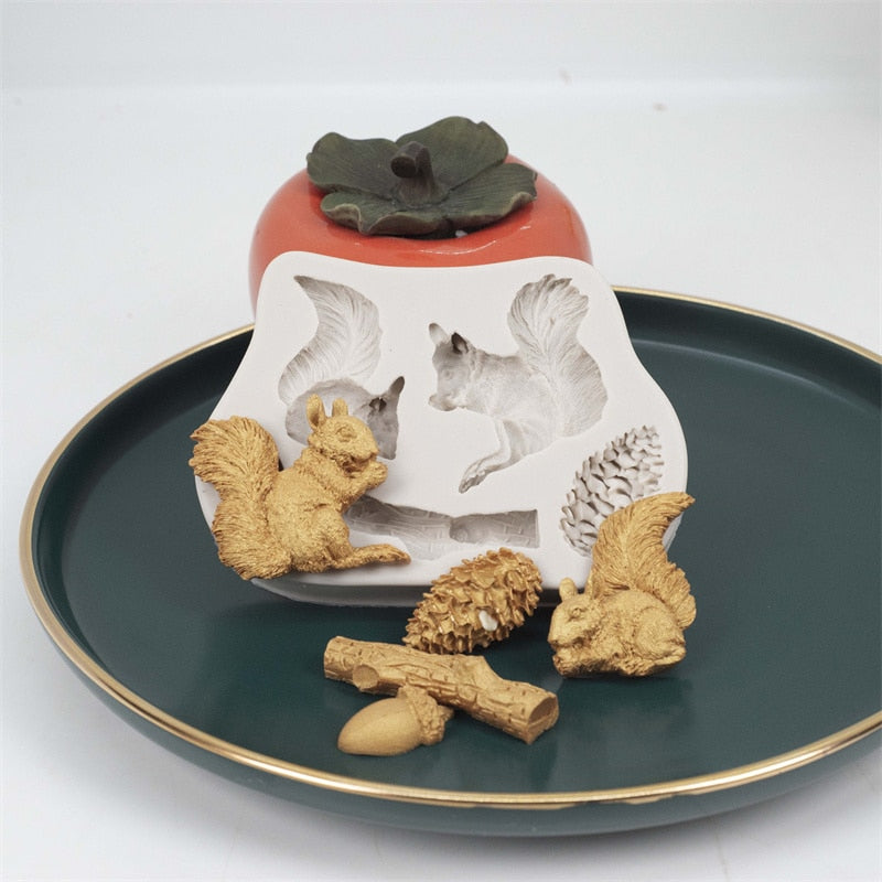 Squirrel Silicone Mould DIY Cake Baking Decoration Fudge Cookie Chocolate Soap Clay Resin Mould