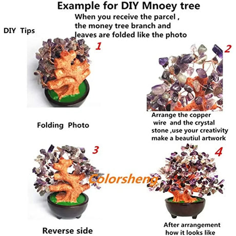 7 Inch Quartz Crystal Money Tree Bonsai Feng Shui Gem Decoration