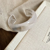 Smooth Round Acrylic Cuff Bangles Vintage Style Jelly Coloyr Smudging Wide Resin Bracelets