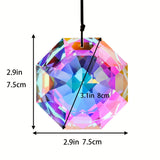 Large Crystal Octagonal Sun Catcher Rainbow Prism 7.5cm
